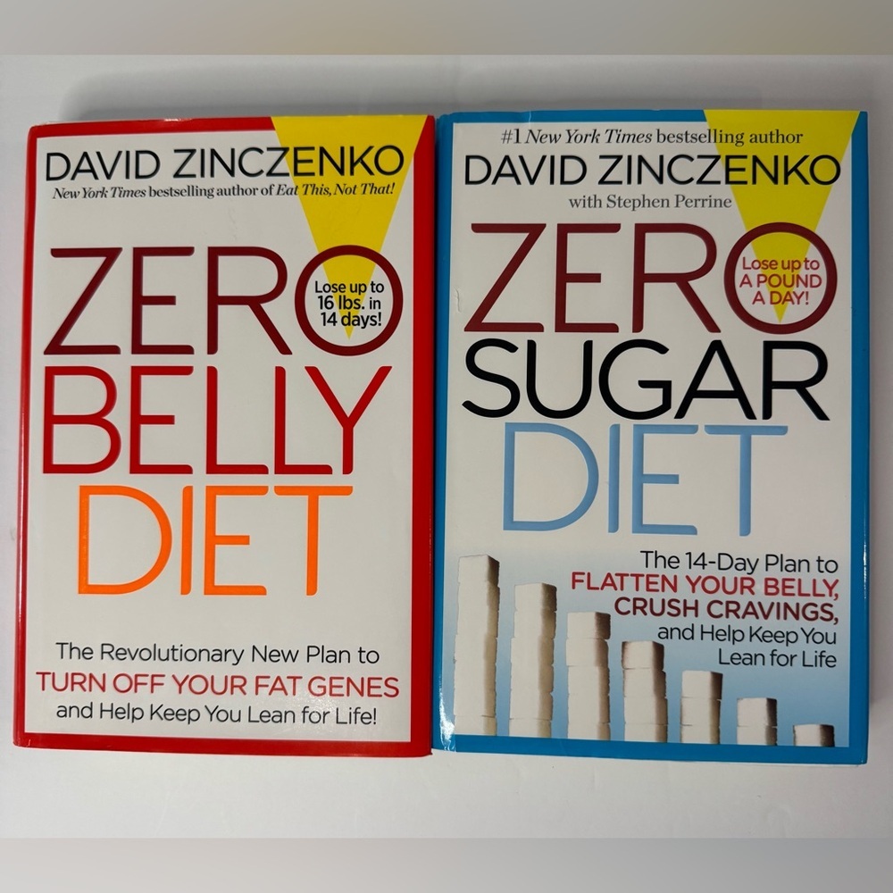 David Zinczenko Zero Belly (2014) & Sugar (2016) Diet, 2 Book Bundle